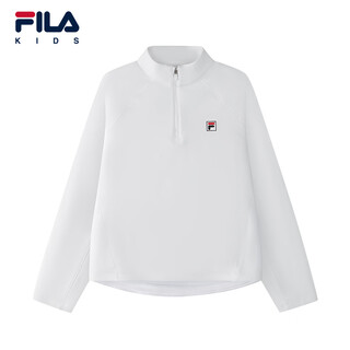 Fila children's clothing long-sleeved 2026 spring new style women's and older children's sports half-breasted stand-up collar tops jade white-wt 165