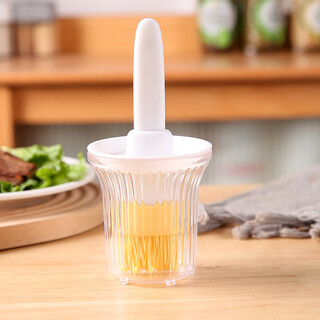 Perina oil brush household high temperature resistant oil brush with bottle kitchen pancake food grade barbecue baking all in one oil brush bottle silicone white brush transparent bottle