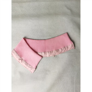 Geyale detachable down jacket collar, anti-dirty fake collar for women, versatile fake collar, black knitted thread autumn and winter protective sleeve, pink, about 41 cm long