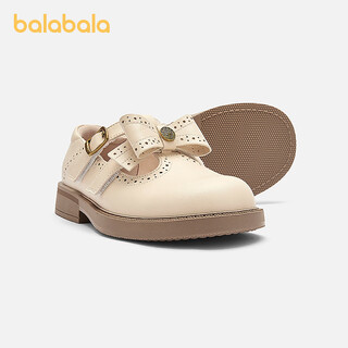 Balabala balaone balabala children's shoes children's princess shoes girls 2026 new spring and autumn sweet little leather shoes off-white 10301 36 (foot length 22.3-22.7/inner length 23.7)