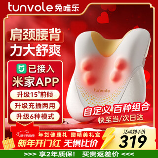Tunvole waist massager connected to mijia app cervical spine massager shoulder, neck, waist and back massager full body car cushion office birthday new year gift for men and women annual meeting gifts