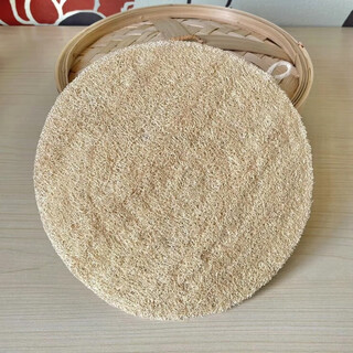Shantou lincun's new loofah steamer mat for steamed buns, non-stick, easy to clean and durable, round steamer cloth with loofah pulp for steamed buns, 16 cm diameter, 2 pack