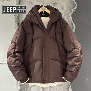 Jeep spirit Зимняя утепленная пуховая куртка jeep Мужская модная и универсальная простая теплая куртка на утином пуху Холодостойкая куртка с капюшоном фиолетового цвета l Рекомендуемый вес (130 Цзинь Цзинь соответствует 0,5 кг - 145 Цзинь Цзинь соответствует 0,5 кг)