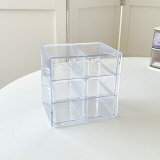 Shijanu genuine transparent acrylic storage box dust-proof compartment large capacity multi-layer jewelry display stand desktop drawer transparent white small size