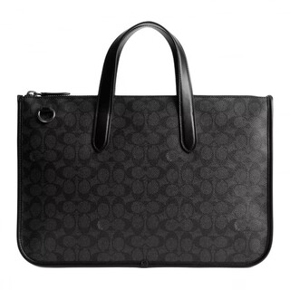 Coach isaac 40 logo charm zipper closure coated canvas crossbody shoulder handbag large men's default basic pack (bag + dust bag)