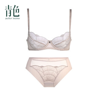 Atelier intimo ripple cyan french sexy ultra-thin lace underwear big breasts slimming anti-sagging breast-retracting bra tea gold suit 75b