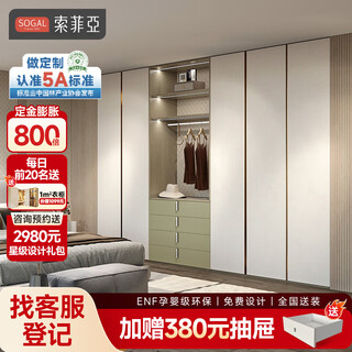 Sophia wardrobe whole house customized whole house package simple walk-in wardrobe bedroom overall space storage cabinet furniture customized yuan/sqm customized cabinet (misu series)