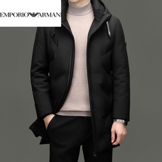 Emporio armani armani high-end down jacket men's 2026 autumn and winter new thickened cold-proof and warm men's jacket mid-length men's black xl 180