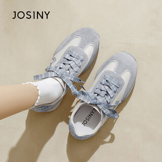 Zhuoshini retro forrest training shoes women's 2026 new spring sports women's shoes thick soled white shoes versatile sneakers beige blue 40