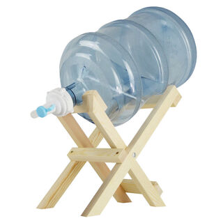 Bear power solid wood barrel water pressure pump hand-pressed pure water barrel mineral water large barrel suction simple water dispenser barrel bracket log low style - water spout + dust cover + pry bar