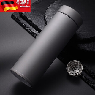 Tuojin pure titanium thermos cup men's tea and water separation business gift box gray pure titanium thermos cup 500ml color box packaging