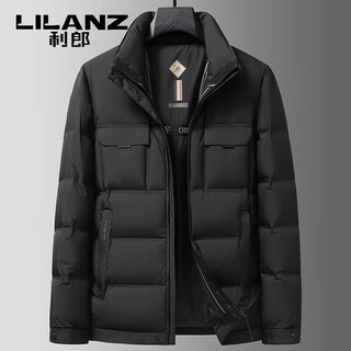 Lilanz men's down jacket 2025 winter new business casual warm thickened winter stand collar top trendy black m