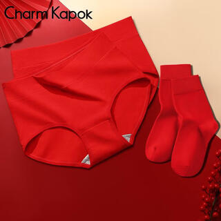 Charm kapok women's underwear, the birth year is the year of the horse, bright red 100% cotton crotch pure cotton antibacterial wedding festive triangle shorts 2 pairs of underwear l recommended 80-99jin jin equals 0.5 kg
