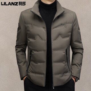 Lilang shopping mall same style Мужская легкая пуховая куртка Мужская с воротником-стойкой Деловая повседневная теплая куртка на утином пуху Средняя мужская 90 white duck Хаки m 170 Рекомендуемый вес 100–125 jin jin равен 0,5 кг