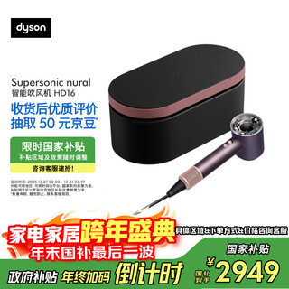 Dyson hd16 smart hair dryer supersonic hair dryer negative ion quick-drying hair care christmas gift hd16 crystal purple