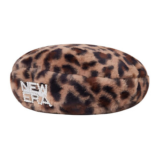 New era leopard print warm trend beret for men and women, tortoise shell color, tortoise shell color s