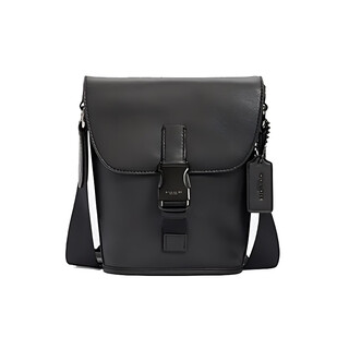 Coach track 16 flip calfskin shoulder crossbody bag mini men's black default basic outfit (bag + dust bag)