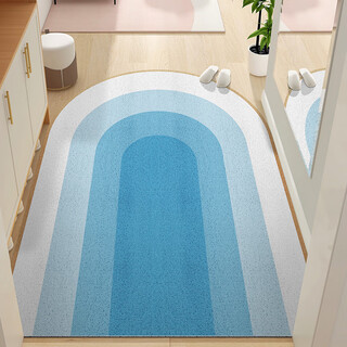 Fantasy nordic entrance door floor mat silk circle cutable door mat entrance door mat door mat household non-slip carpet michelle cylinder light blue a 80x120cm