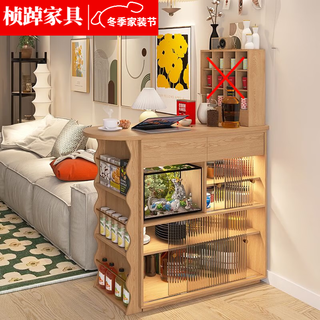 Zhenhe solid wood nordic bar table all-in-one home dining side cabinet small apartment living room island table dining table retractable partition storage solid wood color single bar cabinet installation included