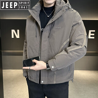 Jeep jeep jacke daunenjacke herren kapuze winter 2025 neue casual outdoor cold wear winterjacke herren braun l