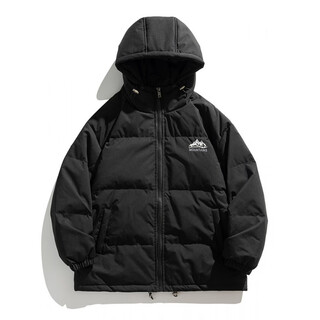 Chaoyugong 90 white duck down jacket men's winter loose hooded short bread jacket american fashion brand thickened warm jacket men black new national standard 90 white duck down l suitable for 120-140 jin jin equals 0.5 kg