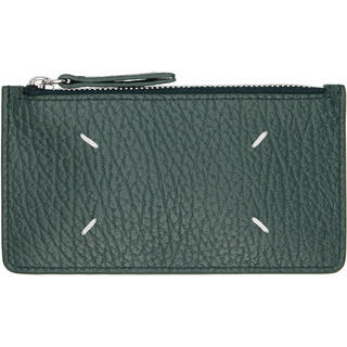 Maison margiela light luxury men's green four stitches card holder bottle green one size