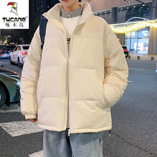 Woodpecker (tucano) winter thickened warm down jacket boys trendy high collar bread jacket teen tops versatile and handsome jacket off-white s 85-105jin jin is equal to 0.5 kg