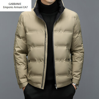 Emporio armani ea7 armani winter new men's stand-collar cold-proof down jacket national standard 90 white duck down windproof, cold and anti-run down down khaki m 170