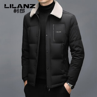 Lilanz мужской короткий пуховик для молодых и средних лет 90, белый утиный пух, утепленный, теплый, для папы морозостойкая хлебная куртка, черный m