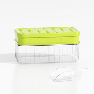 Naoiskey naoski baby's favorite ice cube mold silicone ice box household with lid and seal meimao two-layer green (ice tray) m026