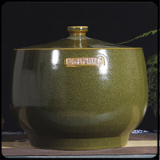 He jiagong meat oil tank ceramic oil tank jingdezhen kitchen household peanut rapeseed oil camellia oil dense tank high temperature resistant meat 10jin jin equals 0.5kg oil tank thickened