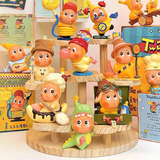 E7 living star display rack suitable for bubble mart storage rack doll storage rack wooden blind box figure layered ladder 7-position flower plate storage display rack log color