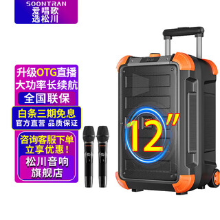 Songchuan international ss6 outdoor high volume square dance audio mobile trolley home high power karaoke singing mobile bluetooth speaker stage live broadcast sound card all-in-one machine with wireless microphone ss6-12h wireless microphone*2+sound card live broadcast+gift package