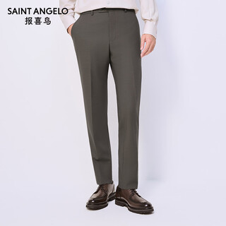 Angel bird suit pants men's pants 2026 shopping mall same style men's business formal wear gentleman wedding suit pants long pants suit pants gray brown strong adhesive solid color 185b -185/90 / the trouser legs are not sealed and can be cut
