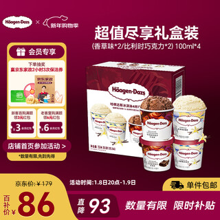 Haagen-dazs ice cream value-for-money gift box (vanilla*2/belgian chocolate*2) 100ml*4