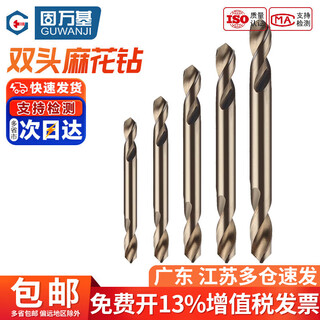 Guwanji high-speed steel twist drill bit for both ends, 304 stainless steel special double-head drill, double-edged drill bit 3.2 4.2 5.2 double-head drill 3.0mm 5 pieces