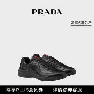 Prada/prada gift men's prada americas cup nappa sheep leather sneakers black 41 (7)
