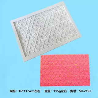 Yusenyi creative meat roll grinding tool striped square burrito grid lace pattern mat silicone baking mold gray fish scale mold average quality slightly blemishes gray fish scale mold average quality slightly blemishes