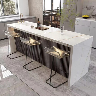 Zhong zhanggui open kitchen dining table bar integrated family partition sideboard french island sofa rear bar table customization 240x60x100 all-inclusive marble ready-made