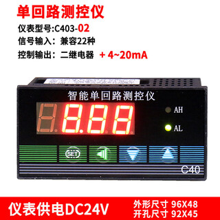 C40 intelligent single-loop measurement and control instrument liquid level display electronic water level gauge pressure gauge digital display temperature controller c403-02 with 4-20ma transmission instrument power supply dc24v