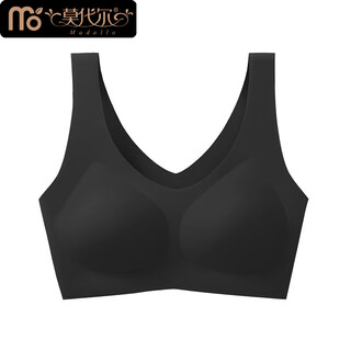 Modal ben ming nian seamless fixed cup thin underwear women's comfortable seamless sports wireless vest, gathered to look big, temperament black m 80~130jin jin is equal to 0.5kg