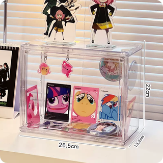 Yusen yi cabinet xiao pain dustproof bar chili brand yak display stand peripheral force transparent card desktop millet badge storage box transparent short model without partitions high definition dustproof transparent short model without partitions high definition dustproof
