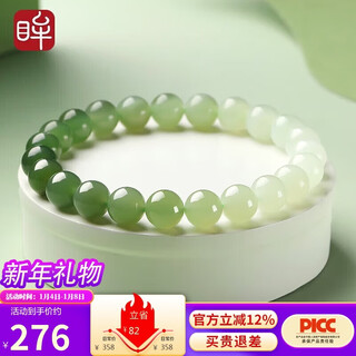 Impression eyes new year's gift hetian jade bracelet for men and women gradient clear water single circle light sapphire bracelet single bead about 8mm