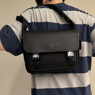 Coach new men's messenger bag briefcase official flagship authentic 110 qb/bk black default
