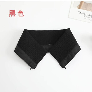 Silisa down jacket collar anti-dirty artifact accessory covered collar replacement threaded protective cover cotton clothes collar protector knitted fake collar black + free thread wrapped button m