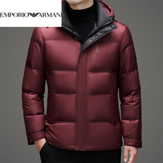 Emporio armani armani мужской утепленный пуховик с капюшоном 2025 зима новый мужской среднего возраста для папы деловой повседневный теплый красный 3xl 190