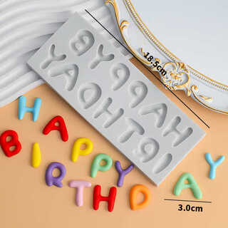 Wing fantasy mold happy birthday english letters chocolate fondant cake mold large happy birthday a type mold