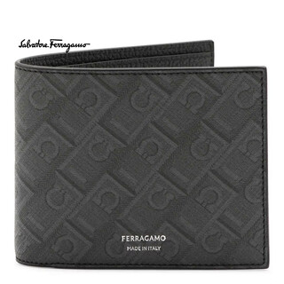 Ferragamo ss26 light luxury men's gray leather wallet grigio/gri one size