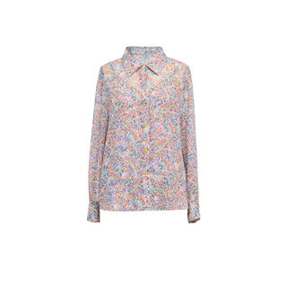 Blacknini limited edition/french deveaux century printed long-sleeved shirt/suspenders/trousers shirt (brand deveaux)) xs