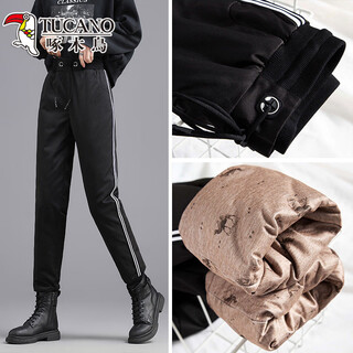 Woodpecker (tucano) white duck down down pants for women winter outer wear 2026 new northeast thickened minus 40 degrees extreme cold harbin cotton pants 6688 black s